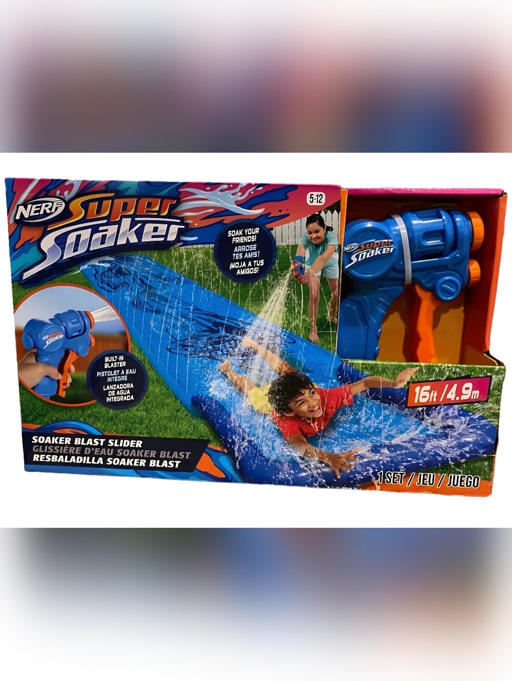 Nerf Super Soaker Blast Water Slide The Ultimate 16 Ft Extra Wide Outdoor Slide